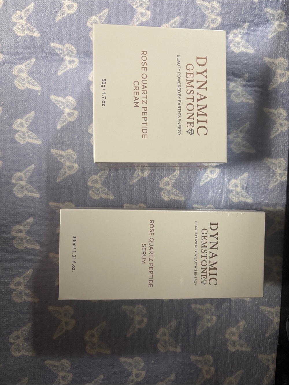 Dynamic Gemstone Rose Quartz Peptide Cream & Serum - White
